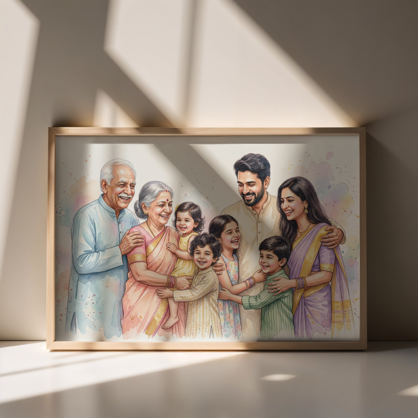 Generations Custom Family Portrait Watercolour Print