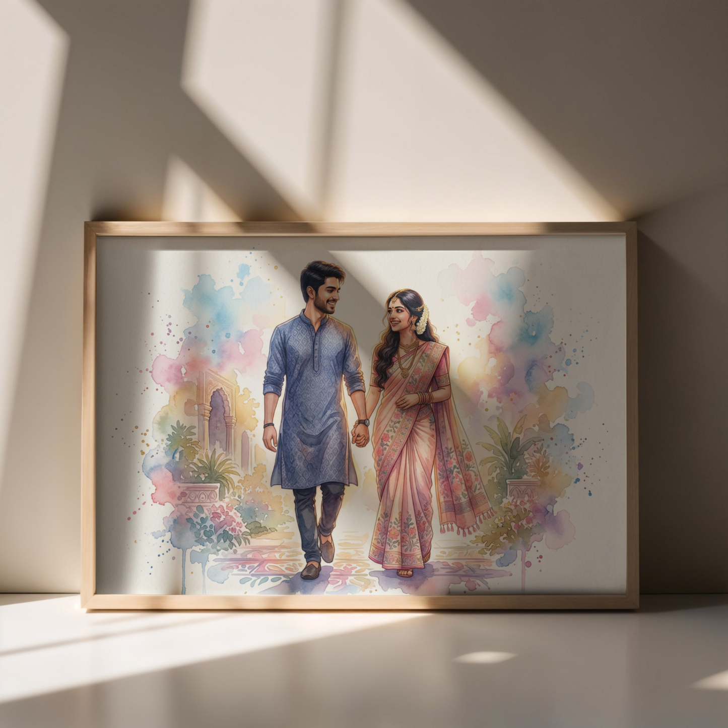 Eternal Watercolour Custom Couple Portrait Print