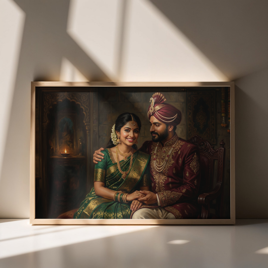 Royal Rendezvous Couple Oil Painting Portrait Print